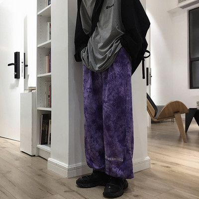 Jauna elastīga jostasvieta Kontrasts Jogger Pant Sieviešu Vīriešu Ielu apģērbi Korejiešu Harajuku Punk Hip Hop bikses treniņbikses bikses apģērbs