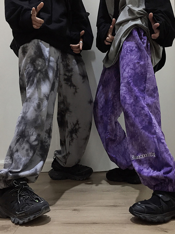 Jauna elastīga jostasvieta Kontrasts Jogger Pant Sieviešu Vīriešu Ielu apģērbi Korejiešu Harajuku Punk Hip Hop bikses treniņbikses bikses apģērbs