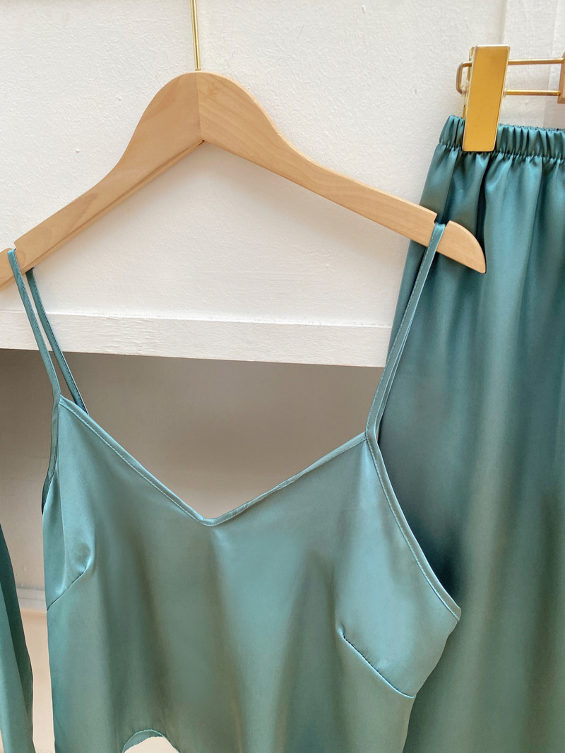 3tk Belted Satin PJ Set Homewear Magamisriided