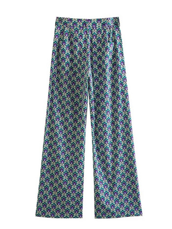 Kumsvag 2023 Γυναικεία ίσια καλοκαιρινά παντελόνια μόδας τσέπες με στάμπα σε όλο το μήκος Ποπλίνα Γυναικεία καθημερινά κομψά παντελόνια Ρούχα XX9306