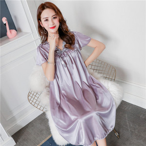 Suur suurus 4XL Avaleht Mugavad naiste magamisriided Naine jääsiidist satiinist öösärk Magamiskleit Pikk naiste ööriietus Öösärk