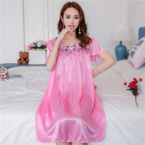 Suur suurus 4XL Avaleht Mugavad naiste magamisriided Naine jääsiidist satiinist öösärk Magamiskleit Pikk naiste ööriietus Öösärk
