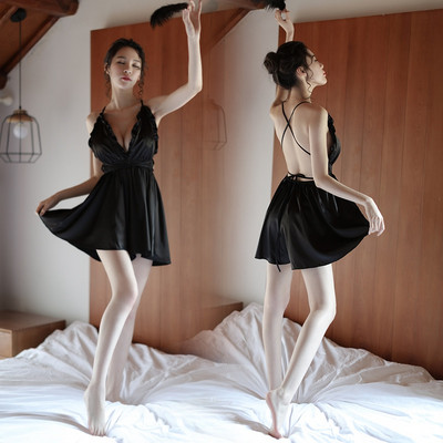 Naiste seksikas pitsist satiinpesu sile siiditaoline ööpesu magamisriiete komplekt ööpüksid öökleit, sügav V-kaelus