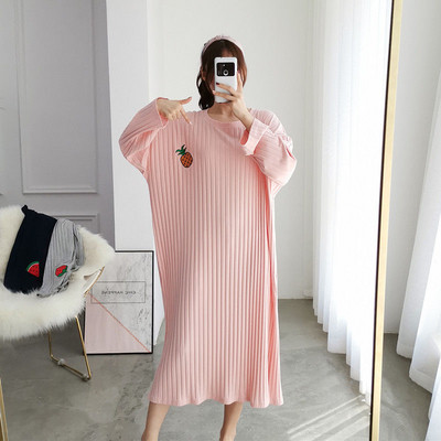 Νυχτικά Γυναικεία Primted Μεγάλο Μέγεθος 4XL Φθινοπωρινό μακρυμάνικο χαλαρό ζεστό πιτζάμα Κορεάτικο στυλ Chic Leisure Απαλό BF στη μέση της γάμπας