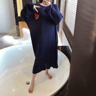 Νυχτικά Γυναικεία Primted Μεγάλο Μέγεθος 4XL Φθινοπωρινό μακρυμάνικο χαλαρό ζεστό πιτζάμα Κορεάτικο στυλ Chic Leisure Απαλό BF στη μέση της γάμπας