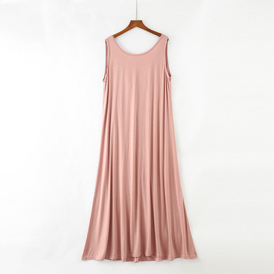 Ujjatlan hálóing modális szexi szivárgó hátsó hosszú szoknya Hálóruha női bő terhes ruha Hálóing ночная рубашка