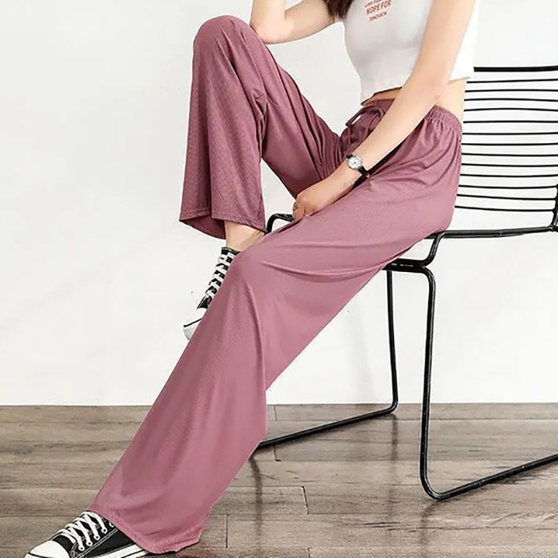 Proljeće 2022. Ženske ledeno svilene široke hlače sa širokim nogavicama Lady Home Casual Dance Yoga Self-Cultivation Mekane i svestrane hlače