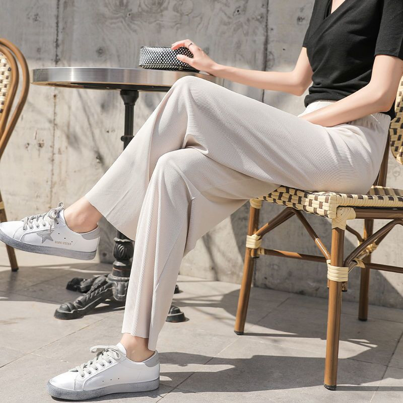 Proljeće 2022. Ženske ledeno svilene široke hlače sa širokim nogavicama Lady Home Casual Dance Yoga Self-Cultivation Mekane i svestrane hlače