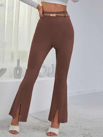 2022 m. platėjančios kelnės Moteriškos mados kelnės aukštu juosmeniu Moteriškos kelnės Moteriškos juodos kelnės su apatiniu apavu