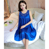 Naiste varrukateta šifoonist öökleit suures suuruses naiste seksikas satiinist siidist öösärk Naiste pitsiline koduriietus magamiskott B-5329