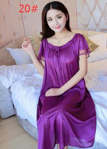 Naiste varrukateta šifoonist öökleit suures suuruses naiste seksikas satiinist siidist öösärk Naiste pitsiline koduriietus magamiskott B-5329