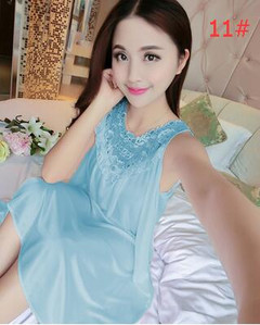 Naiste varrukateta šifoonist öökleit suures suuruses naiste seksikas satiinist siidist öösärk Naiste pitsiline koduriietus magamiskott B-5329