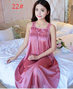 Naiste varrukateta šifoonist öökleit suures suuruses naiste seksikas satiinist siidist öösärk Naiste pitsiline koduriietus magamiskott B-5329