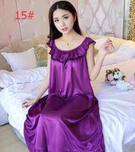 Naiste varrukateta šifoonist öökleit suures suuruses naiste seksikas satiinist siidist öösärk Naiste pitsiline koduriietus magamiskott B-5329