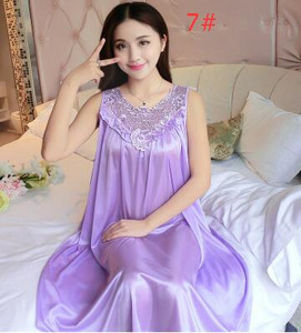 Naiste varrukateta šifoonist öökleit suures suuruses naiste seksikas satiinist siidist öösärk Naiste pitsiline koduriietus magamiskott B-5329