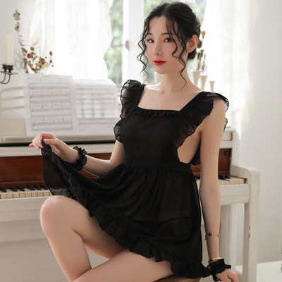 Seksīga 3 krāsu brīva istabenes naktsveļa bez muguras