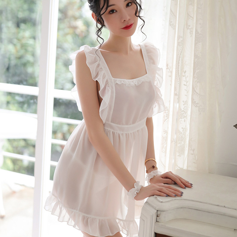 Seksīga 3 krāsu brīva istabenes naktsveļa bez muguras