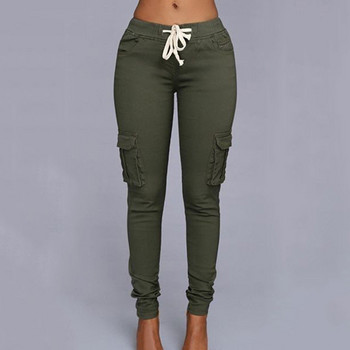 YSDNCHI Cargo Παντελόνι Pencil Παντελόνι Lace Up Waist Casual Γυναικείες τσέπες Slim Fit Streetwear XXL Streetwear Fashion