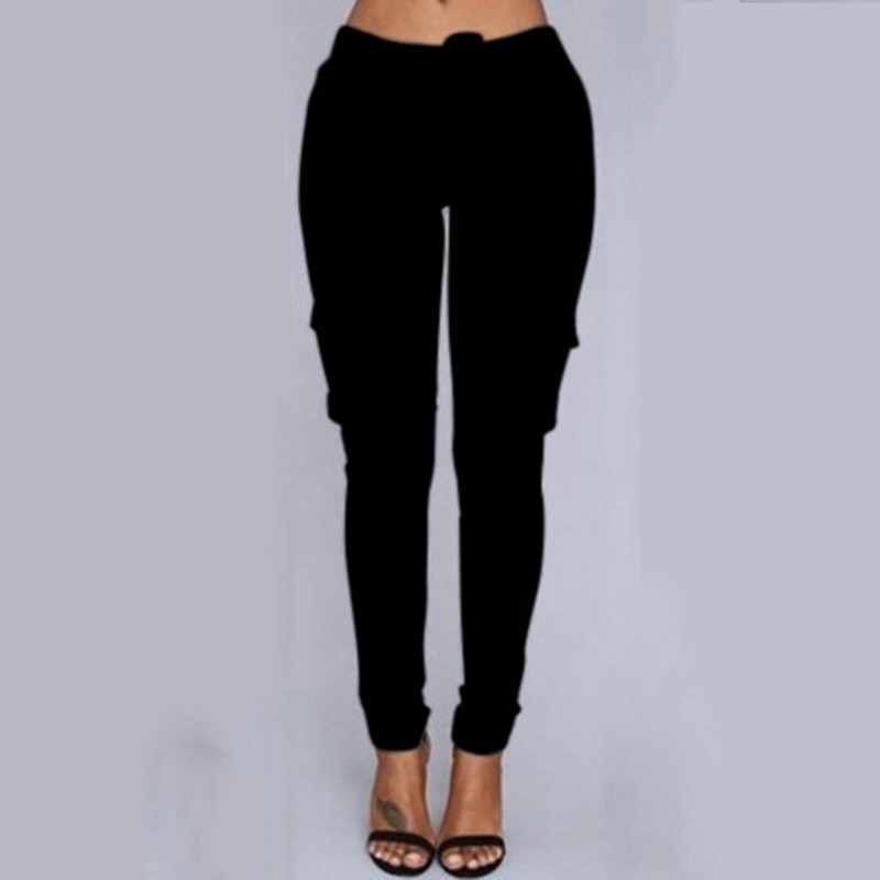 YSDNCHI Cargo hlače pencil hlače na vezanje do struka Ležerne ženske džepove Slim Fit Streetwear XXL Streetwear Fashion