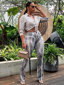 Joskaa Serpentine nyomott nadrágok Női Lenyűgöző, magas, rugalmas derékú, kiszélesedő nadrágok, 2023. nyár, női alsó Harajuku utcai viselet