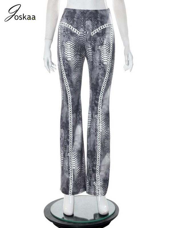 Joskaa Serpentine nyomott nadrágok Női Lenyűgöző, magas, rugalmas derékú, kiszélesedő nadrágok, 2023. nyár, női alsó Harajuku utcai viselet