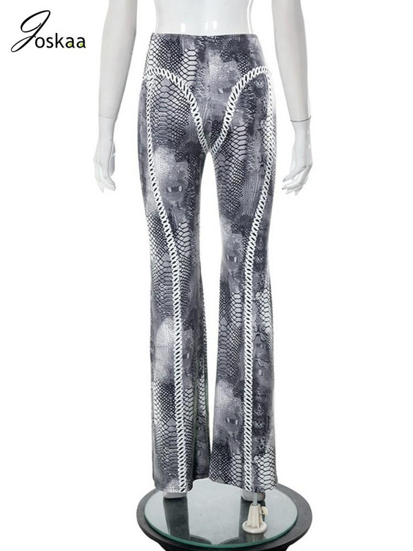 Joskaa Serpentine nyomott nadrágok Női Lenyűgöző, magas, rugalmas derékú, kiszélesedő nadrágok, 2023. nyár, női alsó Harajuku utcai viselet