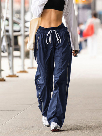 Streetwear Casual Sweatpants Πλαϊνή ρίγα Ελαστική Χαμηλή ίσιο παντελόνι Cargo y2k Αισθητικό Sport Jogger Παντελόνι Γυναικείο Basic