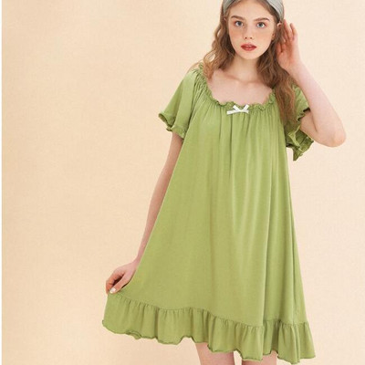 Hálóingek Női Édes Lányos Puha Háziruházat Nyári Rövid ujjú Hálópólók Fodrok Diák Ulzzang Hálóruha Akciós női