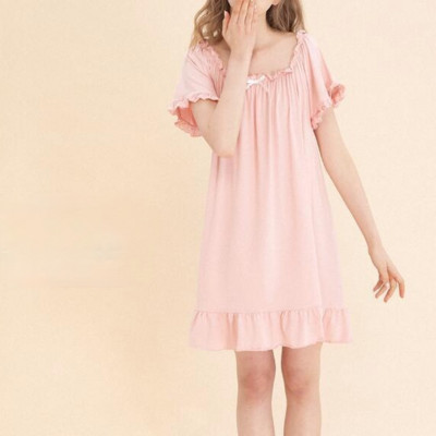 Hálóingek Női Édes Lányos Puha Háziruházat Nyári Rövid ujjú Hálópólók Fodrok Diák Ulzzang Hálóruha Akciós női