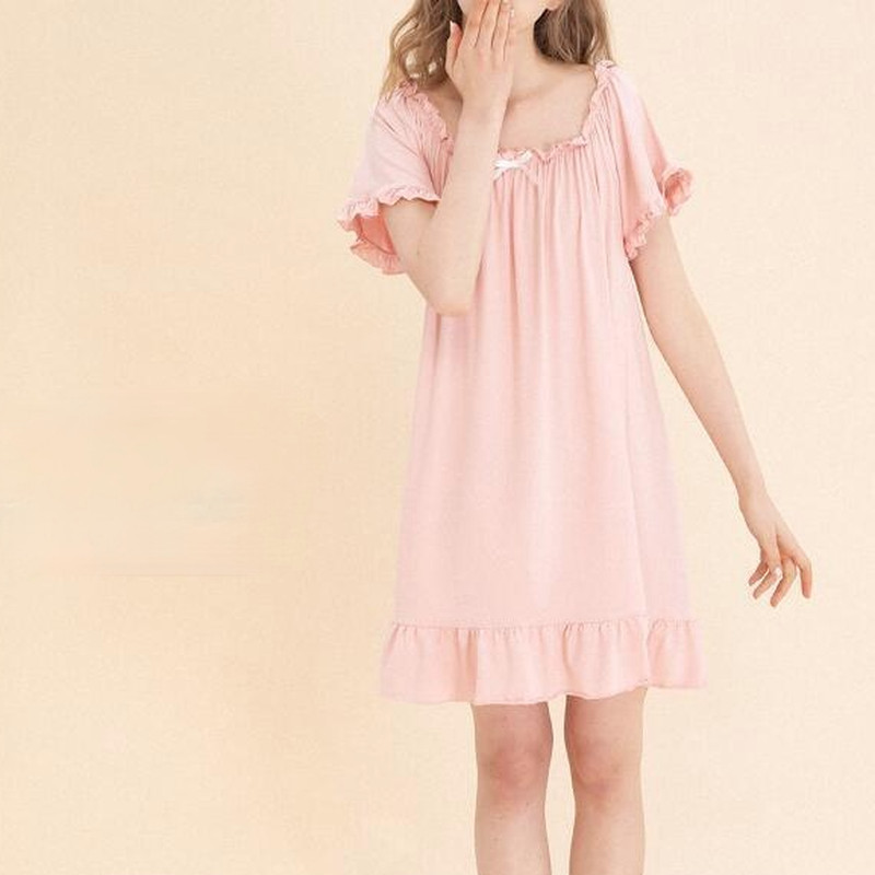 Hálóingek Női Édes Lányos Puha Háziruházat Nyári Rövid ujjú Hálópólók Fodrok Diák Ulzzang Hálóruha Akciós női