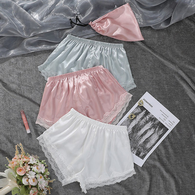 Καλοκαιρινό μεταξωτό σορτς ύπνου Γυναικείο παντελόνι ύπνου Απλό σορτς ασφαλείας για το σπίτι Γυναικεία σορτς πιτζάμες Εσώρουχα