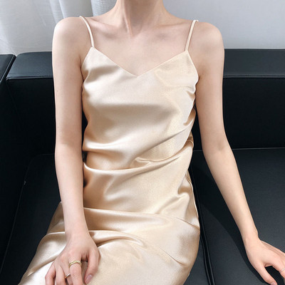 Szexi pizsama női selyem nadrágtartó hálóing Női tavaszi és nyári jégselyem vékony kötőfék otthoni szerviz kívül is hordható