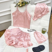 Solid Fashion női hálóruha Női hálóruha női szatén 5db pizsama szettek