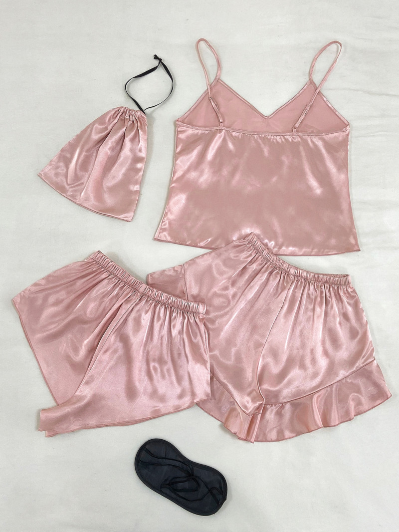 Solid Fashion női hálóruha Női hálóruha női szatén 5db pizsama szettek