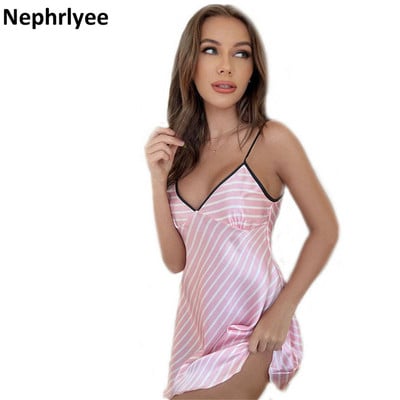 Női szexi nyári selymes éjszakai ruha szatén mini éjszakai ruha Spagetti pántos hálóruha Női otthoni ruha
