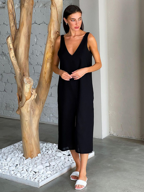 Hiloc noćna haljina bez rukava s V izrezom Ženska spavaćica Split jednobojna široka ženska spavaćica pamuk 2023 Ljetne ženske haljine ležerne