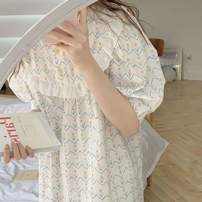 Midi spavaćice Ženske karirane kućne odjeće bez rukava s četvrtastim ovratnikom Ljetne jednostavne tanke Ulzzang slatke modne prozračne Ins College