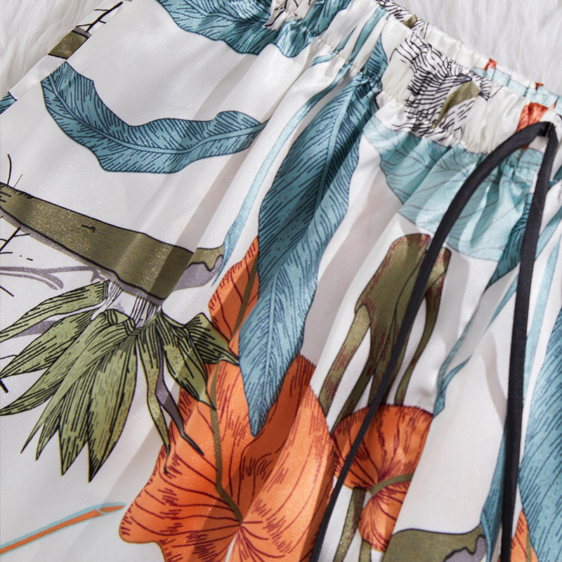 Sieviešu seksīgs mežģīņu satīna pidžamas komplekts ar V kakla izgriezumu Cami Pijama Sieviešu grezns elegance mājas apģērbs naktsveļa