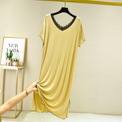 2023 Άνοιξη Καλοκαίρι Νέο Μοντάλ Βαμβακερό Νυχτικό Γυναικείο Νυχτικό Νυχτικό Νυχτικό Κοντό μανίκι Δαντέλα Νυχτερινό Φόρεμα Γυναικεία Νυχτικά