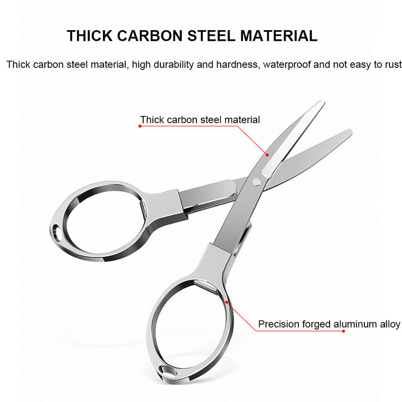 Πτυσσόμενο ψαλίδι ασφαλές φορητό μπρελόκ Trip Scissors Cutter Safety Φορητό ψαλίδι ταξιδιού που χρησιμοποιείται για σπίτι, γραφείο, ψάρεμα