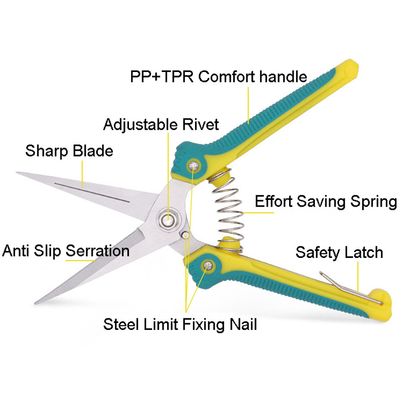 Sirge peaga roostevabast terasest terava õhukese teraga tööjõudu säästvad oksakäärid TPR käepidemega majapidamises kasutatavad aiakäärid Bonsai taimed