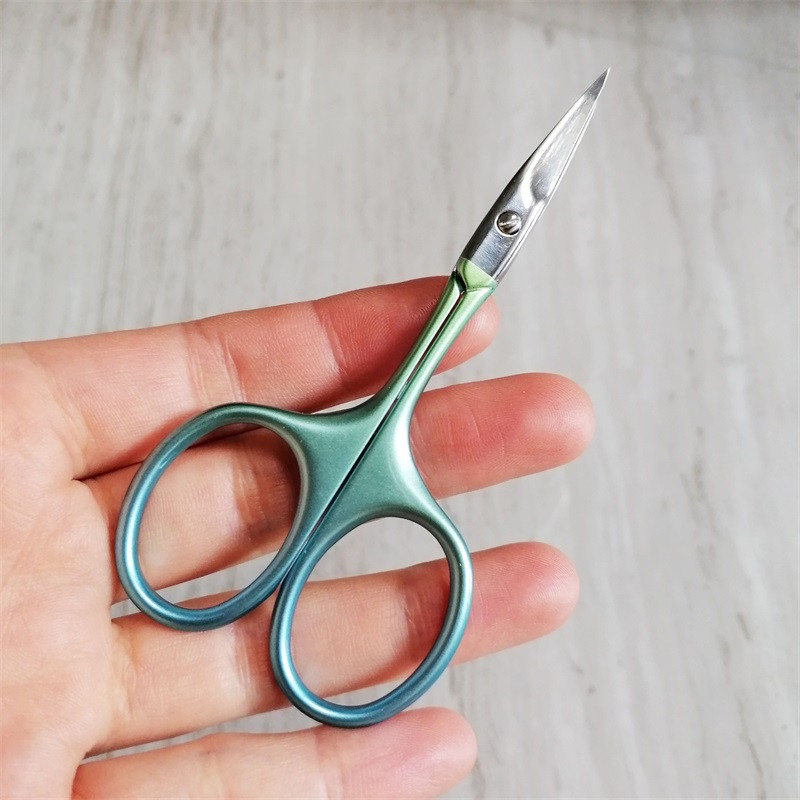 Izliektas Cute Vintage mazas uzacu šķēres leņķveida skaistumkopšanas šķēres kopšanai makšķerēšana krustdūrienā izšūšanas šūšanas rīka vītne