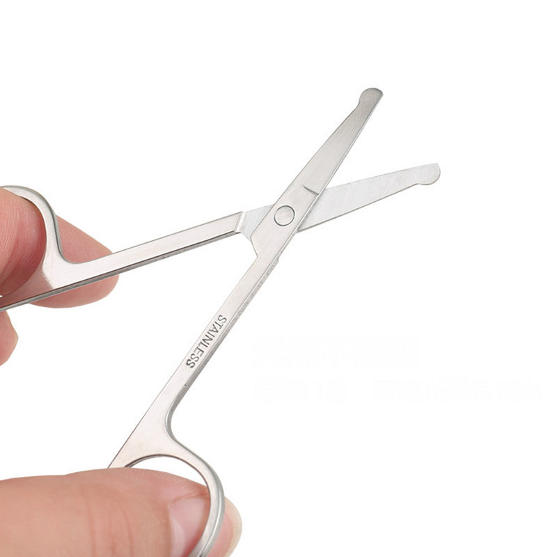 2vnt nerūdijančio plieno grožio žirklės antakių šnervės plaukams apvalios galvos apsauginės žirklės, iškirptos manikiūro kirpimo pincetai, makiažo priemonė