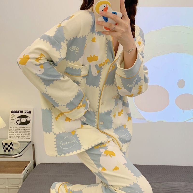 Korejski stil Ljetna ženska pidžama kratka dvodijelna kućna odjeća s printom crtića slatka pidžama kratkih rukava Odjeća za spavanje Salonska odjeća