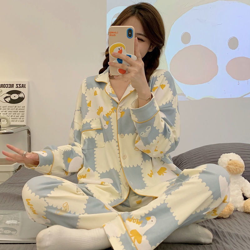 Korejski stil Ljetna ženska pidžama kratka dvodijelna kućna odjeća s printom crtića slatka pidžama kratkih rukava Odjeća za spavanje Salonska odjeća