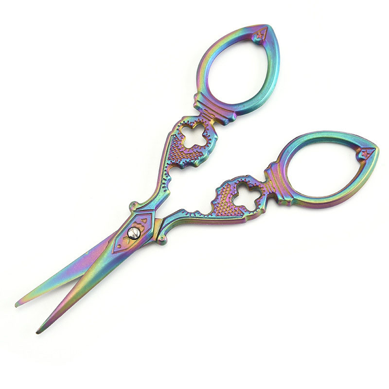 1 DB Vintage ruha papír szabó olló háztartási rozsdamentes acél antik EDC használati olló arany bronz ruházati kiegészítők