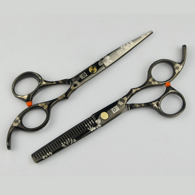 Kék fekete szín Professzionális fodrász olló fog olló háztartási olló éles olló hajvágás