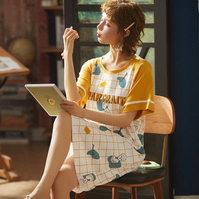 Nyári pamut hálóingek Női hálóingek Lányok Hálóingek Hálóingek Rajzfilm Rövid ujjú hálóing Hálóruha Gecelik