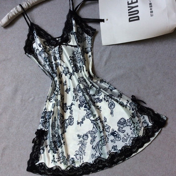 Lisacmvpnel Sexy Lace Rayon Γυναικείο νυχτικό με λαιμόκοψη με λαιμόκοψη σπαγγέτι με λεπτή μέση Νυχτικό Γυναικείο Chmise De Nuit