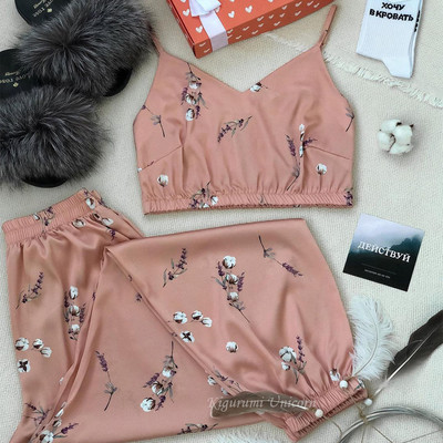 Delfīnu apdrukas zīda satīna pidžamas komplekts Sieviešu jauns vasaras guļamveļa Dzīvnieks Rudens Seksīgas pidžamas Sieviešu mājas apģērbs Brīvs atpūtas apģērbs